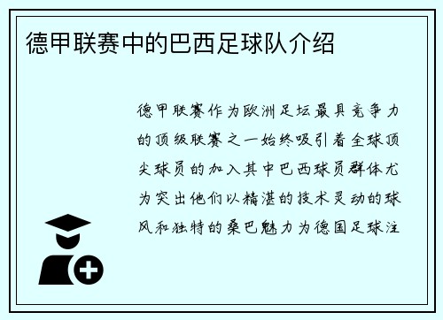 德甲联赛中的巴西足球队介绍